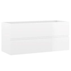 Szekrény a mosdókagyló alatt fehér magasfényű 100x38,5x45cm forgácslapból ZO_804770-A
