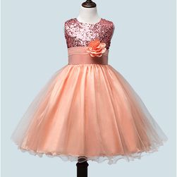 Sukienka dziewczęca z kwiatami i bogatą spódnicą - 10 kolorów