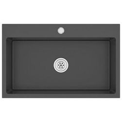 Crni kuhinjski sudoper od nehrđajućeg čelika ručne izrade ZO_248308-A