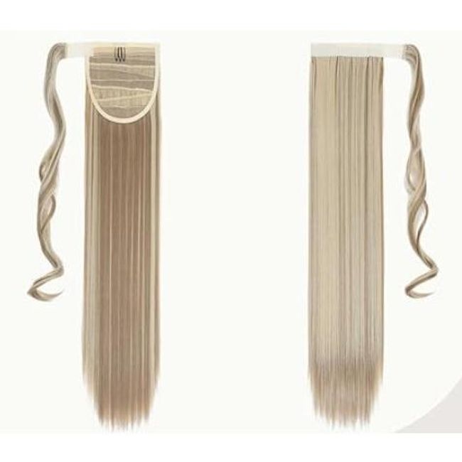S - noilite® čopski podaljšek, ravni lasni podaljšek 58 cm, peščeno blond & bleachblond ZO_239275 1