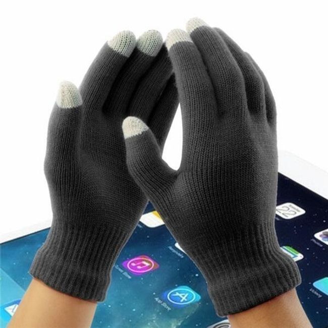 Dámské rukavice na dotykový displej v černé barvě 1