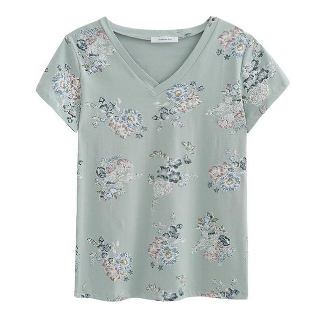 Дамска тениска с мотиви на цветя - 2 цвята 1