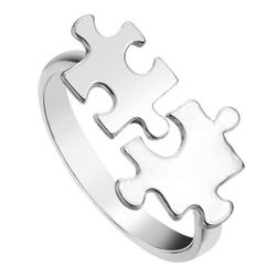 Dámský prstýnek v podobě puzzlí - 2 barvy
