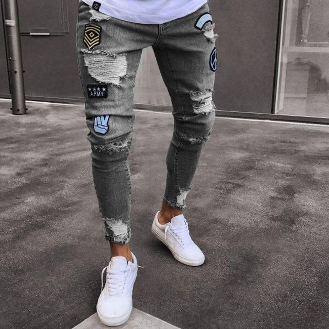 Pánske roztrhané džínsy, veľkosti XS - XXL: ZO_225870-L 1