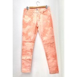 Dámské džíny - světle růžové s decentním batikovaným vzorem, Velikosti textil KONFEKCE: ZO_75345-38