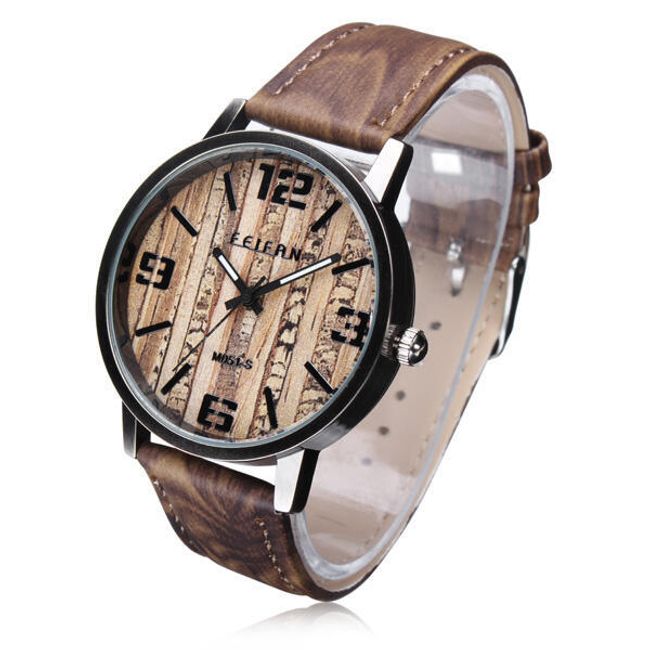 Stylové unisex hodinky v dřevěném vzoru 1