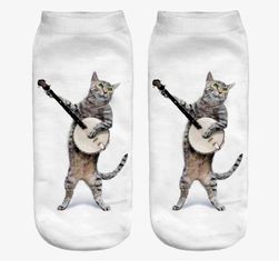 Čarape za gležnjeve sa realističnim printom mačaka - više motiva