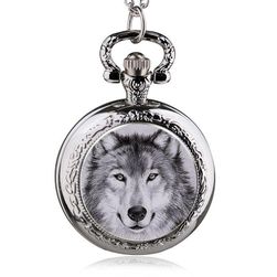 Zegarek kieszonkowy z motywem wilka - 8 wariantów