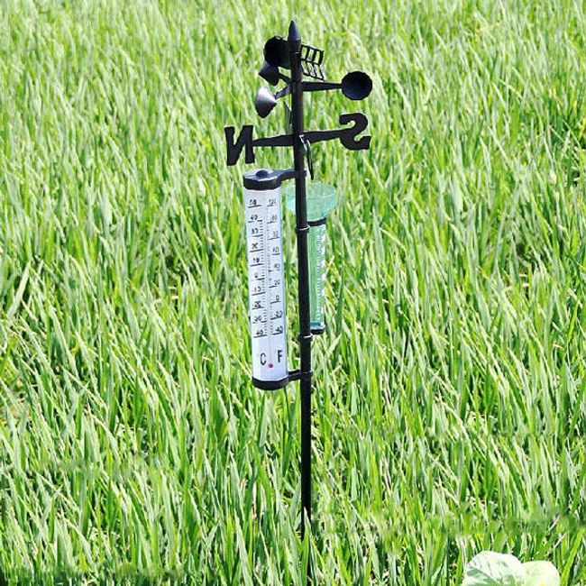 Vrtna vremenska postaja s termometrom in merilnikom dežja 1