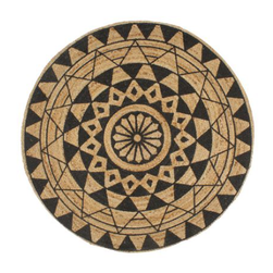 Ručne vyrobený jutový koberec s čiernou potlačou 150 cm ZO_356314-A