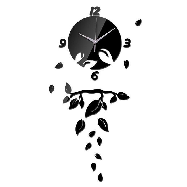 Стенен часовник с клонки и листа - 3 цвята 1