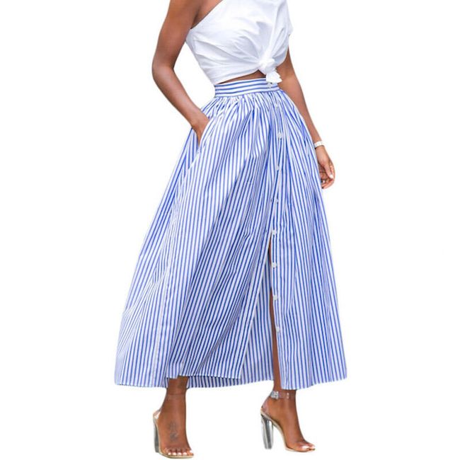 Ležérní dlouhá pruhovaná sukně - velikost č. 2 - 4 1