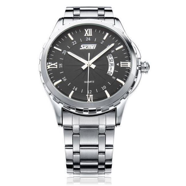 Pánské hodinky ve stříbrné barvě s černým ciferníkem 1
