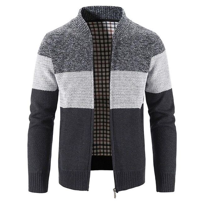 Toamnă Iarnă Pulover mozaic pentru bărbați Pulover din lână tricot Bărbați cu fermoar tricotat haină groasă Tricotaj calduros ocazional Cardigan Jachete SS_1005003574495277 1