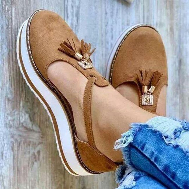 Дамски сандали на платформа Olennia Khaki - размер 36, Размери на обувките: ZO_227970-36 1