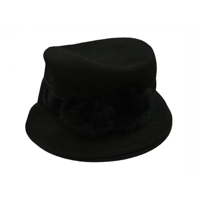 Dámsky klobúk - čierny s ozdobou ZO_263832 1