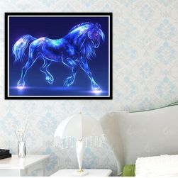 DIY obraz z kamínků - svítící kůň
