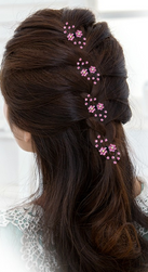 Okras za lase s cvetjem 6 kosov