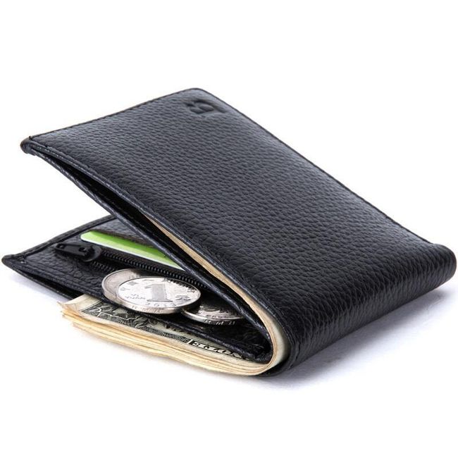 Pánska peňaženka v tenkom dizajne - čierna 1