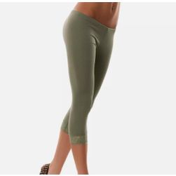 Legginsy damskie 3/4 z koronką Bershka, khaki, Rozmiary XS - XXL: ZO_016ffeae-f727-11ee-a24f-aa0256134491