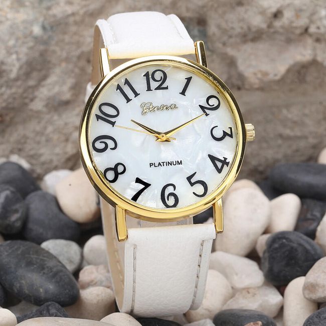 Дамски ретро часовник с голям циферблат- 2 цвята 1