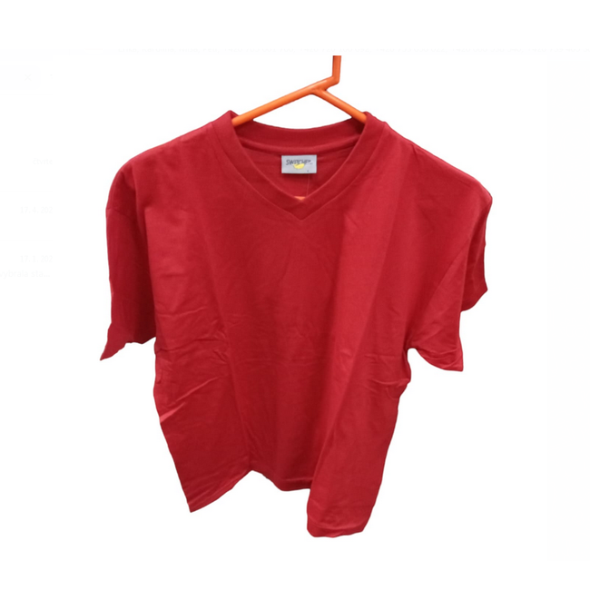 Ženska majica s V izrezom - crvena, veličine XS - XXL: ZO_5484c376-0b8c-11ef-981a-42bc30ab2318 1