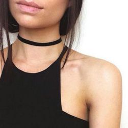 Černý semišový choker náhrdelník - 2 varianty
