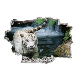 3D naklejka na ścianę Tiger