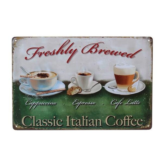 Plechová retro ceduel - italská káva 1