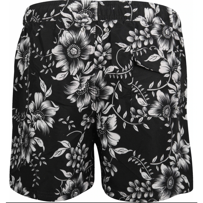 Мъжки къси панталони за плуване - черен флорален дизайн, размери XS - XXL: ZO_2616ce30-b0df-11ec-bed6-0cc47a6c9c84 1