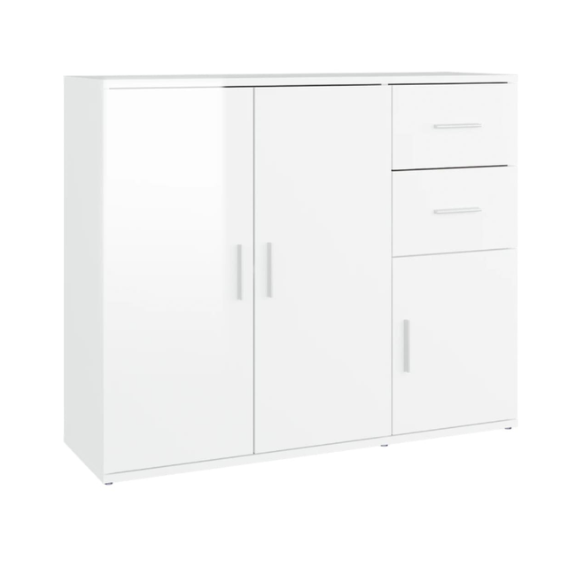 Бял бюфет с висок гланц 91x29,5x75 cm от композитна дървесина ZO_823271-A 1