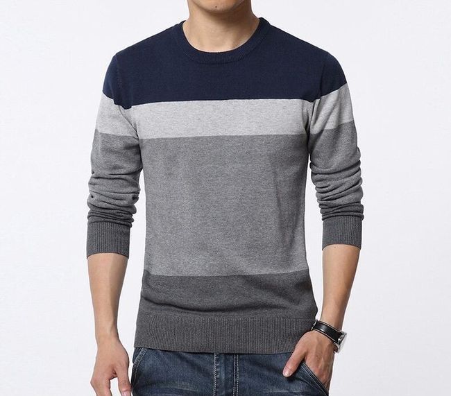 Pánsky sveter s prúžkom - 3 farby 1