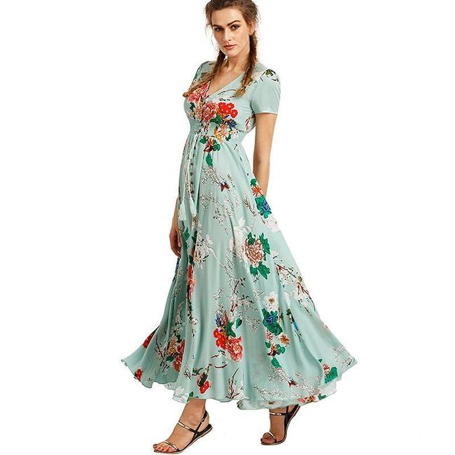 Макси рокля с печат на цветя - 5 варианта 1