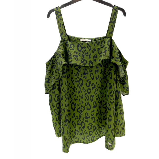 Ženska bluza A-kroja LPB - zelena, leopard vzorec, velikosti XS - XXL: ZO_a20fa212-5915-11ed-8418-0cc47a6c9370 1