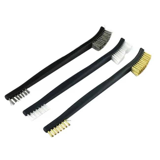 3 Pack Mini Double Ended Wire Brush Set Steel Brass Nylon Clean Polishing Detail Metal Anti Rust Brush SS_1005003903078140 1