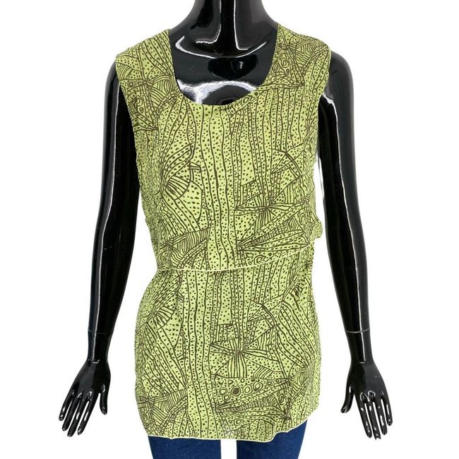 Top fashion de dama cu inchidere pe spate, ANIMALE, verde cu model, Marimi XS - XXL: ZO_113288-S 1
