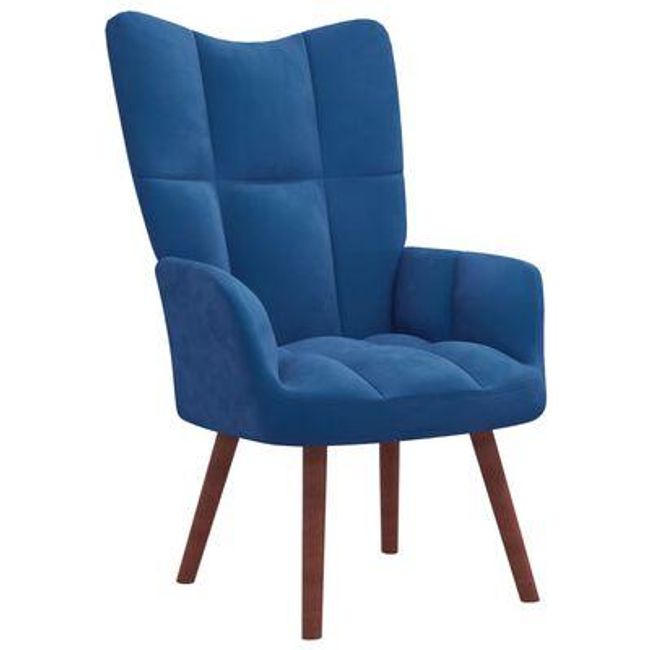 Fotel relaksacyjny niebieski aksamit ZO_354873 1