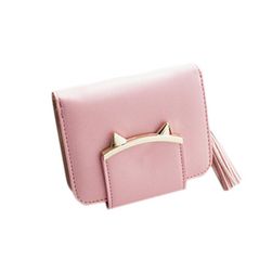 Malá peněženka s kočičími oušky a střapečkem - různé barvy