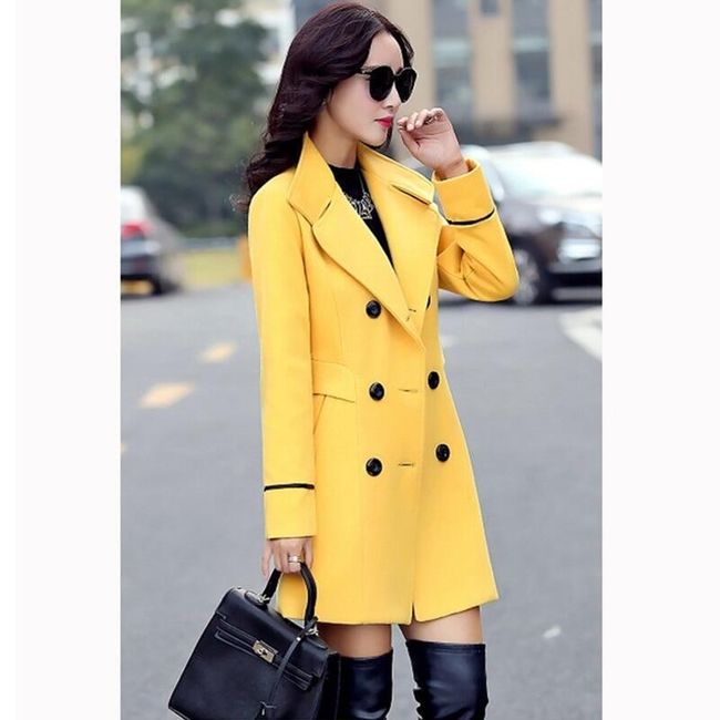 Дамско палто с копчета - 4 цвята 1