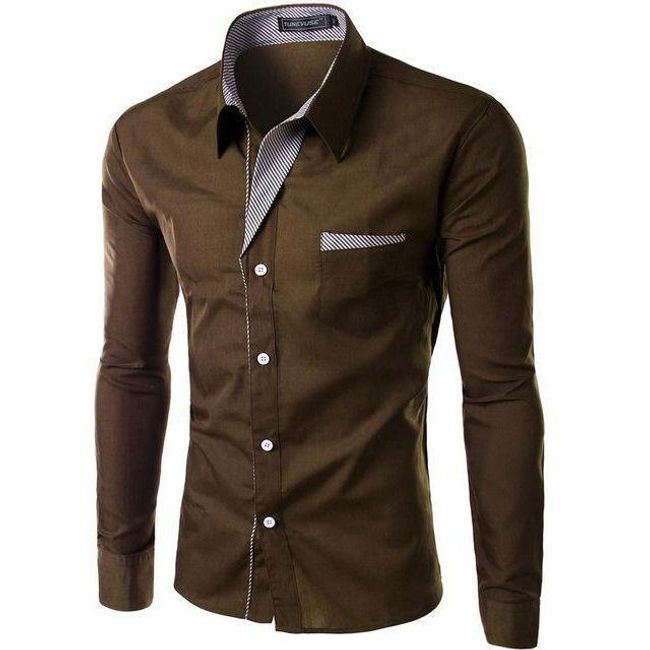 Camisa Masculina koszula z długim rękawem Slim Fit   ,męsa koszula rozmiar M-4XL Henry 1