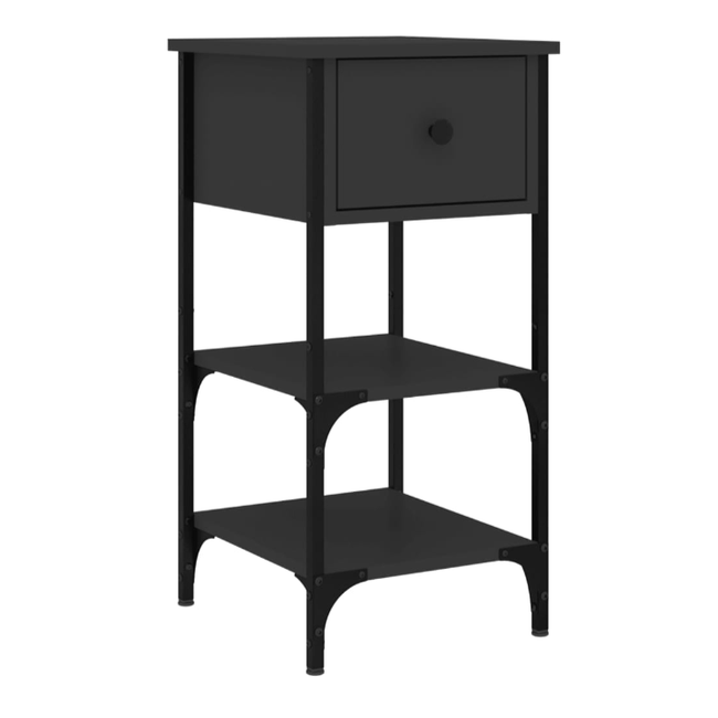 Nočný stolík čierny 34 x 36 x 70 cm kompozitné drevo ZO_825973-A 1