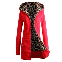Damska jesienna bluza Paola z podszewką w leoparda
