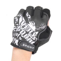 Черно-бели ръкавици за колоездене