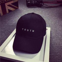 Șapcă de bumbac la modă cu inscripția Youth