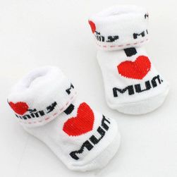 Detské ponožky s nápisom I Love Mum a I Love Dad