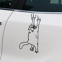 Смешен стикер за автомобил - котка