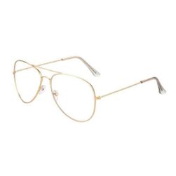 Modne okulary aviator z przezroczystymi soczewkami - 3 kolory Kolor złoty ZO_ST01162