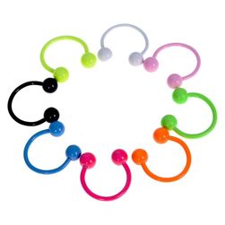 Цветни пиърсинги за нос - пръстен (8 броя)