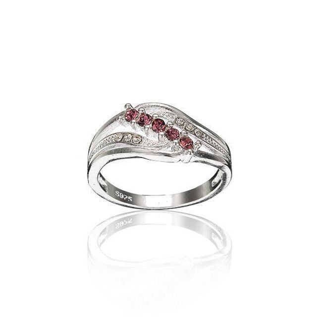 Krásně zdobený prsten s barevnými kamínky 1