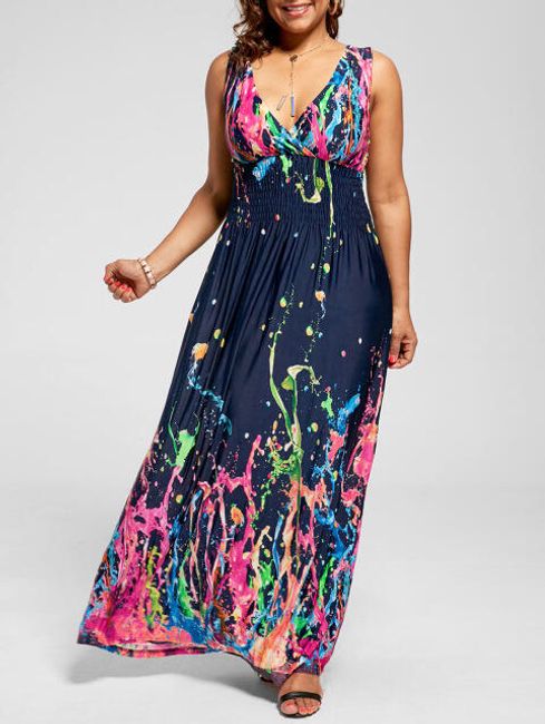Rochie lungă colorată pentru femei 1